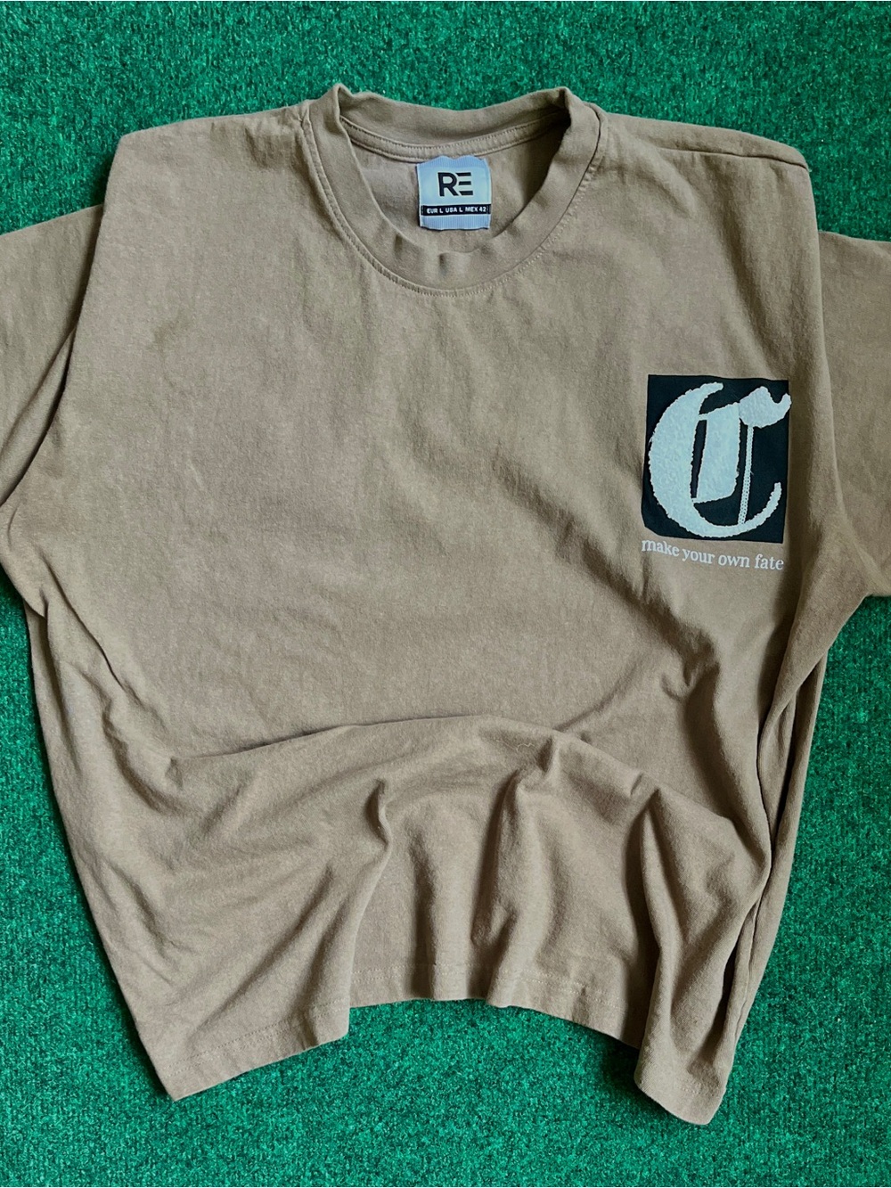Replay Short Sleeve T‑Shirt in Brown with Black & Cream Logo